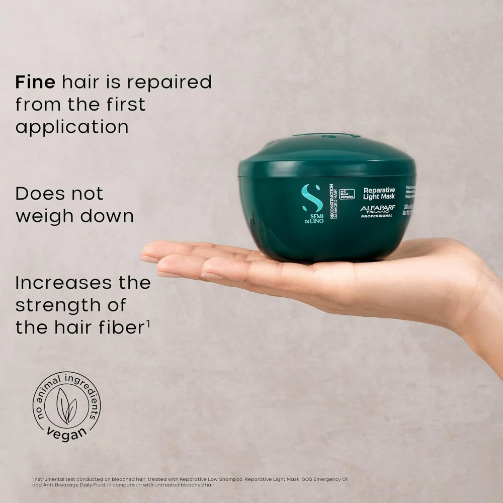 Alfaparf Milano Semi Di Lino Reconstruction Reparative Light Mask 200ml - Image 3