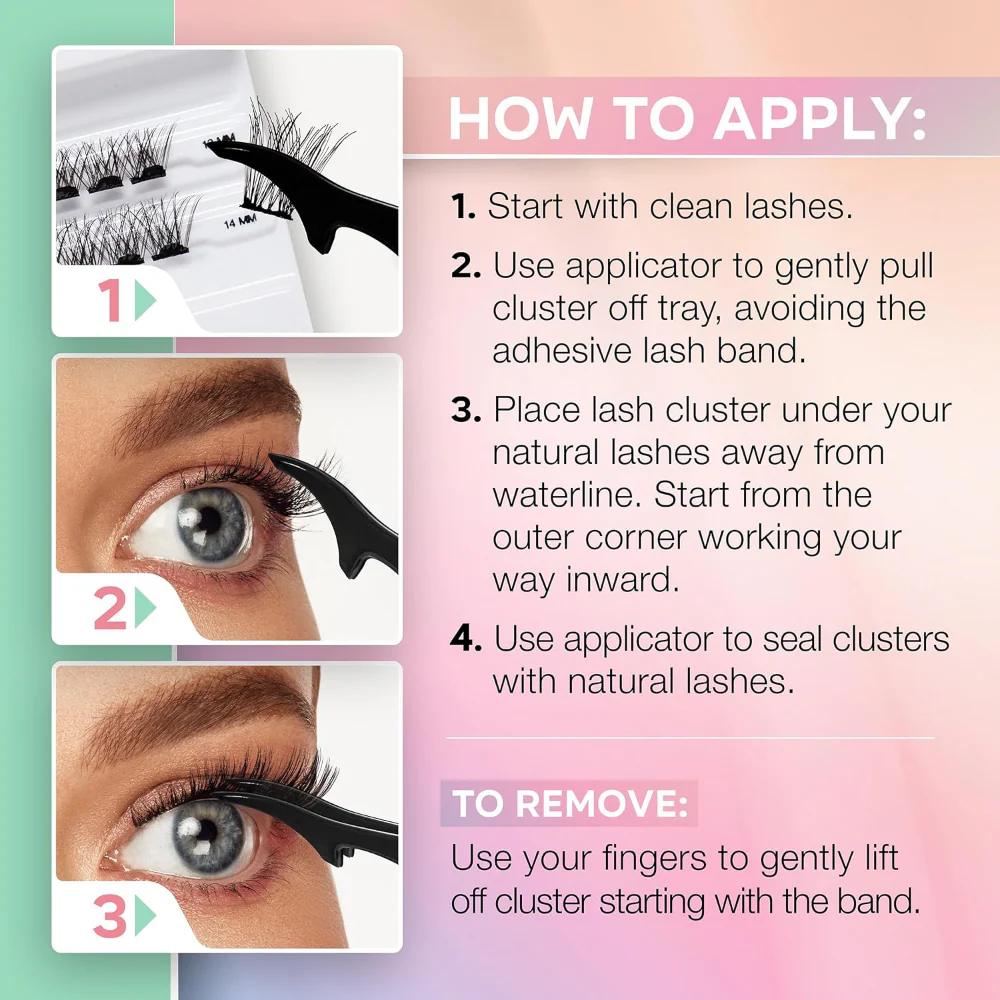 Ardell Press On Pre-Glued Underlash Extensions Wispies Natural Black - Image 5