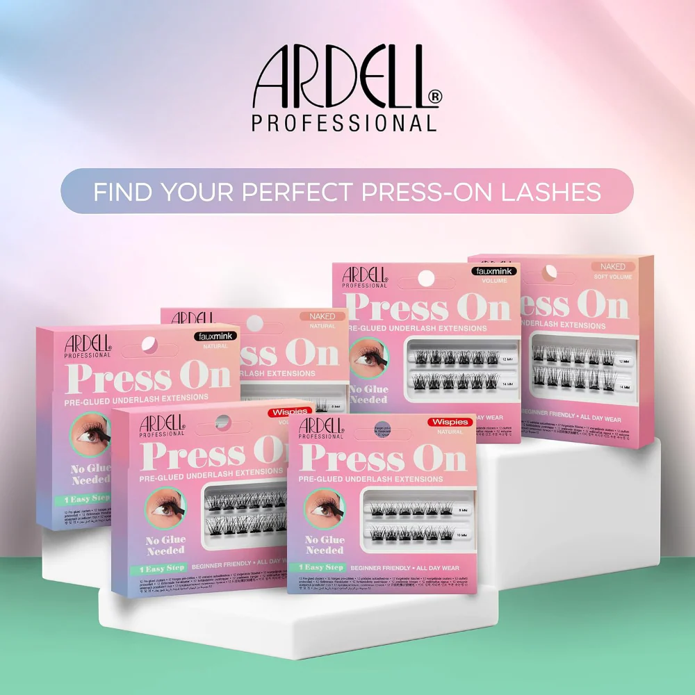 Ardell Press On Pre-Glued Underlash Extensions Wispies Volume Black - Image 6
