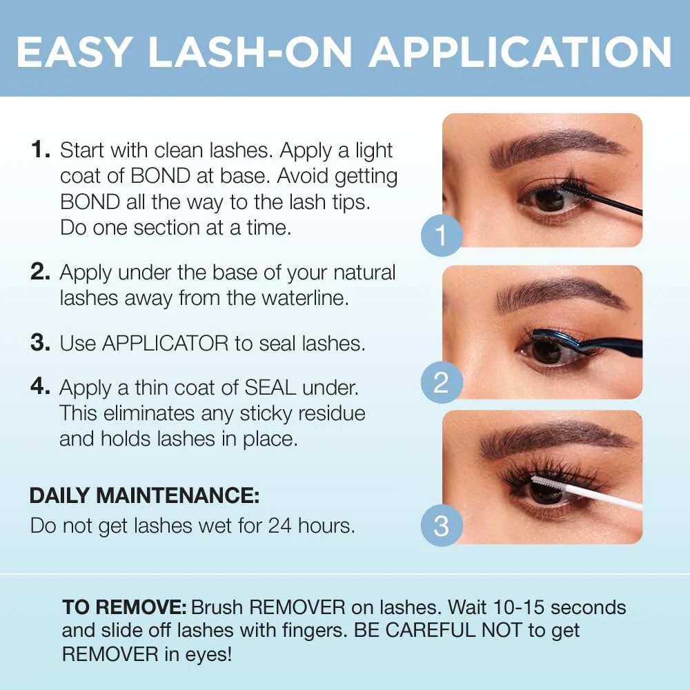Ardell Seamless Underlash Extensions 3D Faux Mink Lashes Refill Black - Image 3