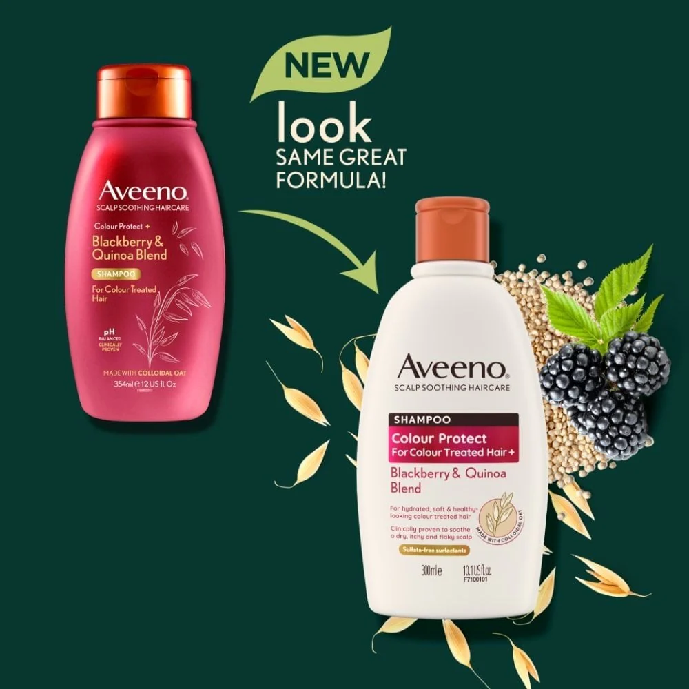 Aveeno Colour Protect+ Blackberry & Quinoa Blend Shampoo & Conditioner Twin 2 x 300ml - Image 4