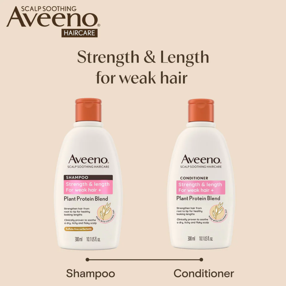 Aveeno Strength & Length Plant-Based Keratin Blend Conditioner 300ml - Image 8