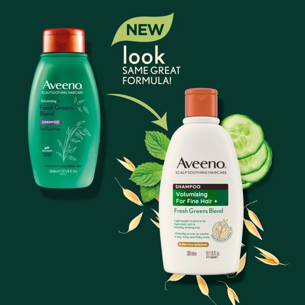 Aveeno Volumising+ Fresh Greens Blend Shampoo & Conditioner Twin 2 x 300ml - Image 4