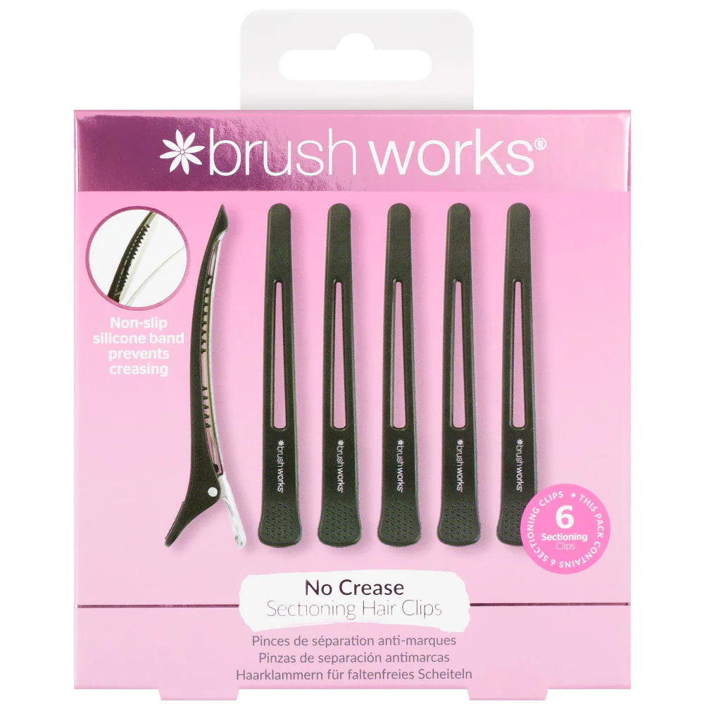 Brushworks No Crease Sectioning Clips Pack of 6