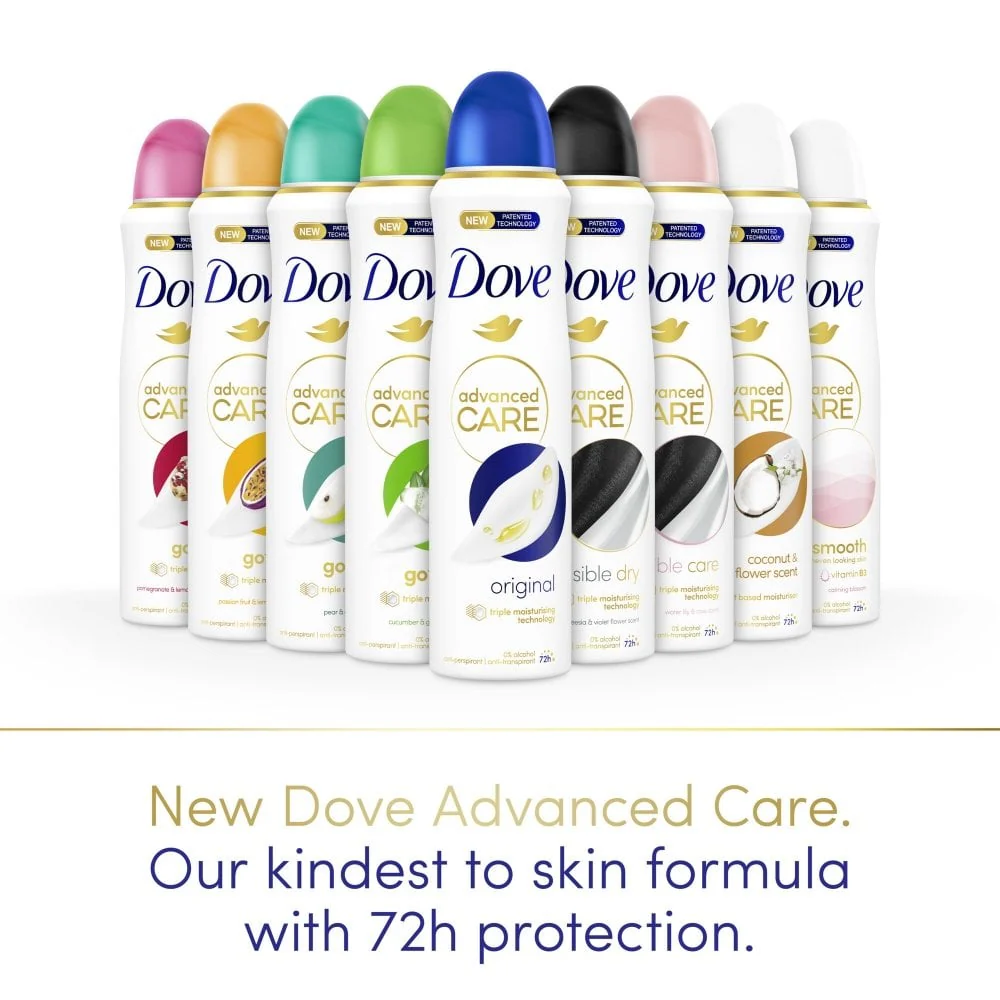Dove Advanced Care 72h Invisible Care Water Lily & Rose Anti-Perspirant Deodorant Spray 200ml - Image 3
