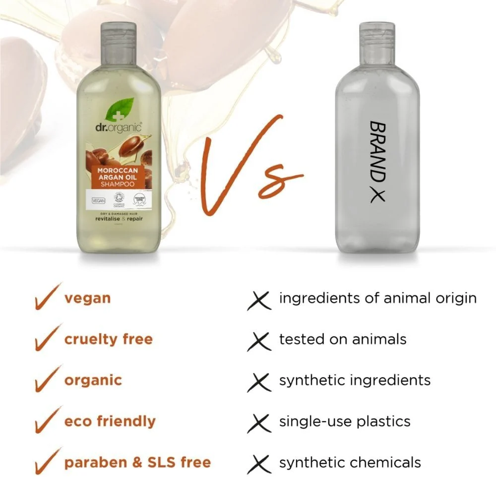Dr. Organic Moroccan Argan Oil Shampoo & Conditioner Hair Twin 2 x 265ml - Image 3