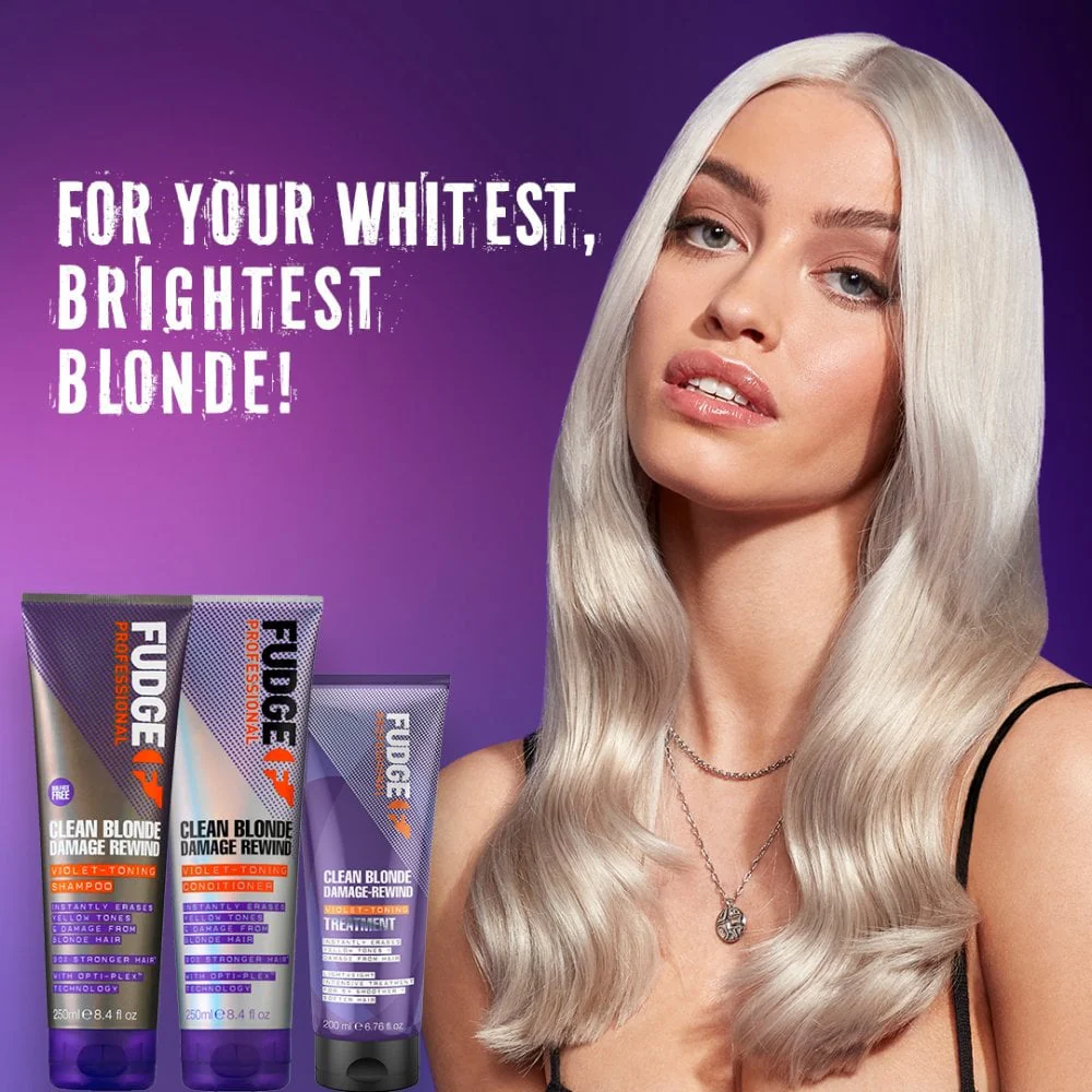 Fudge Professional Clean Blonde Violet Toning Shampoo & Damage Rewind Conditioner Twin 2 x 1000ml - Image 6