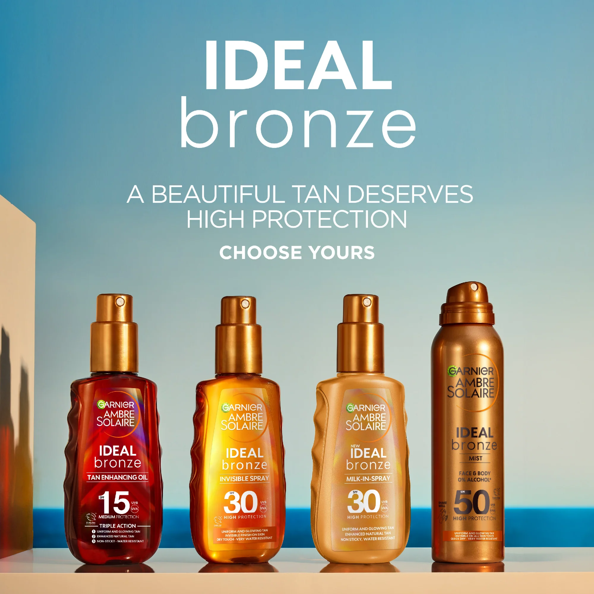 Garnier Ambre Solaire Ideal Bronze Tanning Mist SPF50 150ml - Image 6
