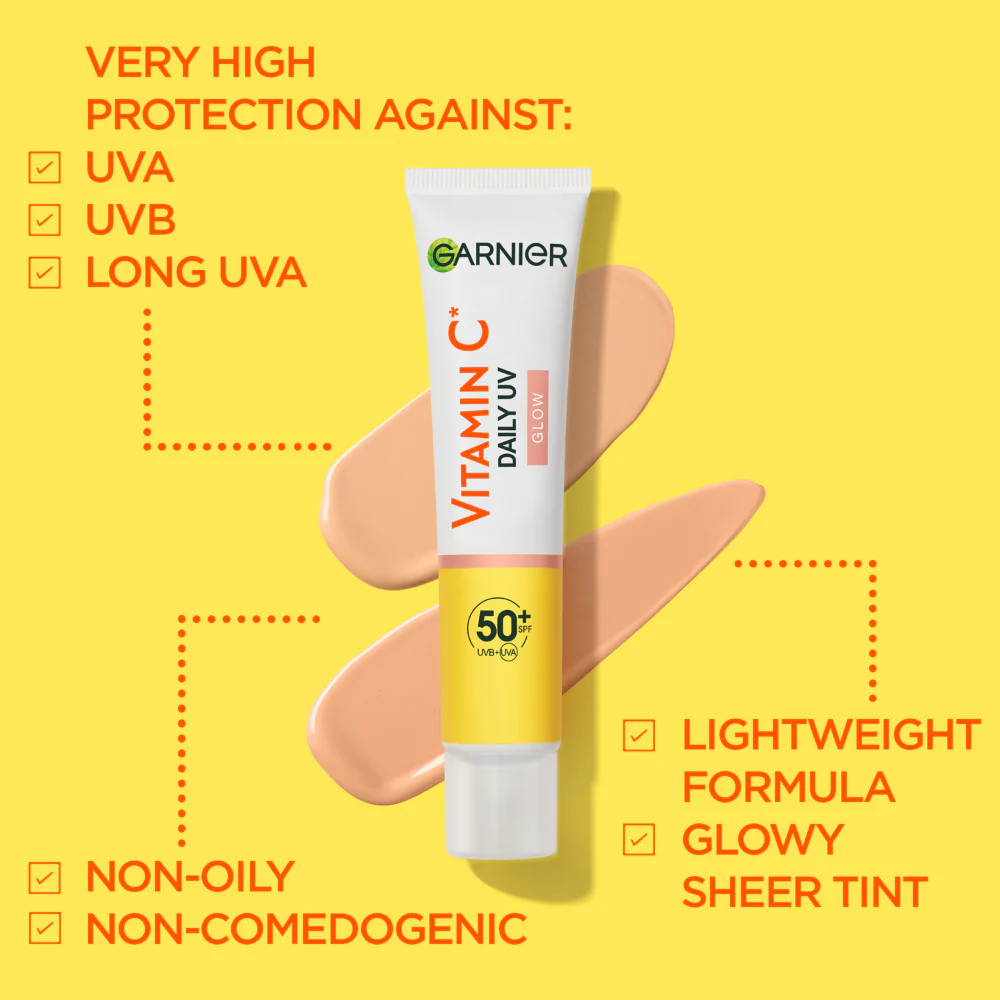 Garnier Skin Active Vitamin C* Daily UV Glow Brightening Fluid SPF50+ 40ml - Image 5