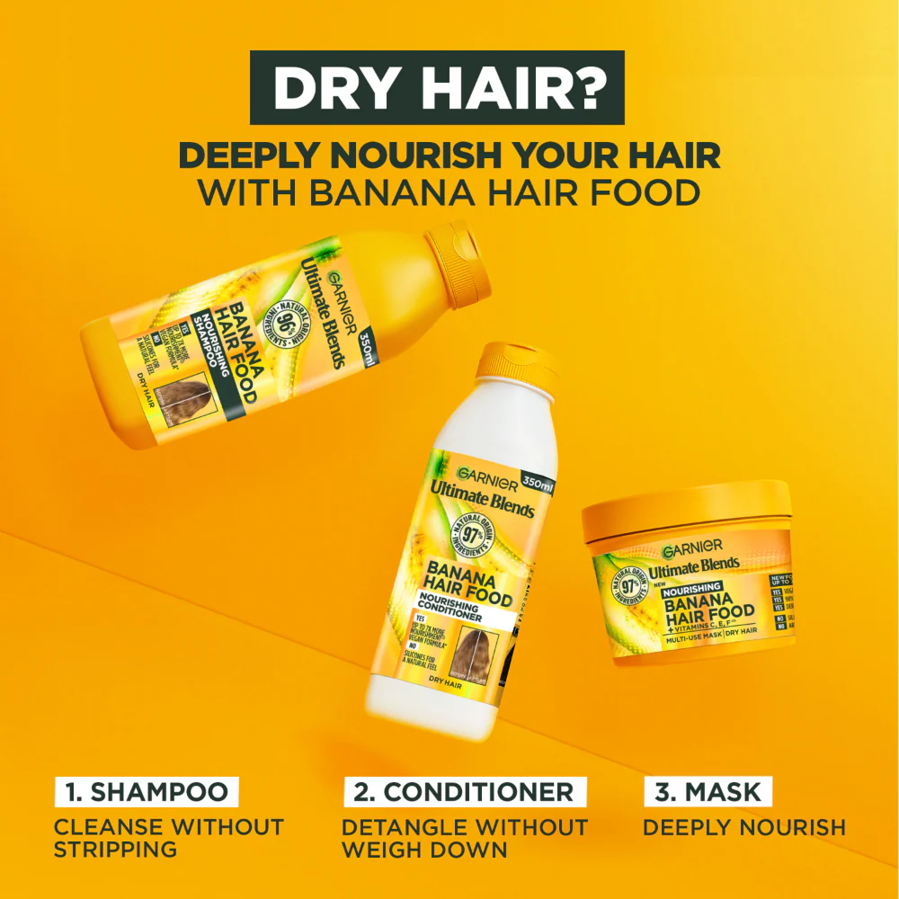Garnier Ultimate Blends Banana Hair Food Nourishing Multi-Use Hair Mask 400ml - Image 6