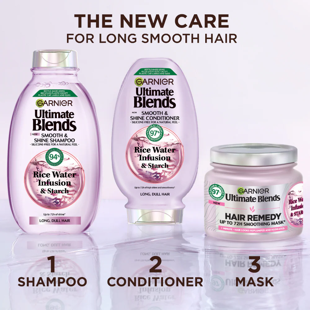 Garnier Ultimate Blends Rice Water Infusion Smooth & Shine Conditioner 300ml - Image 4