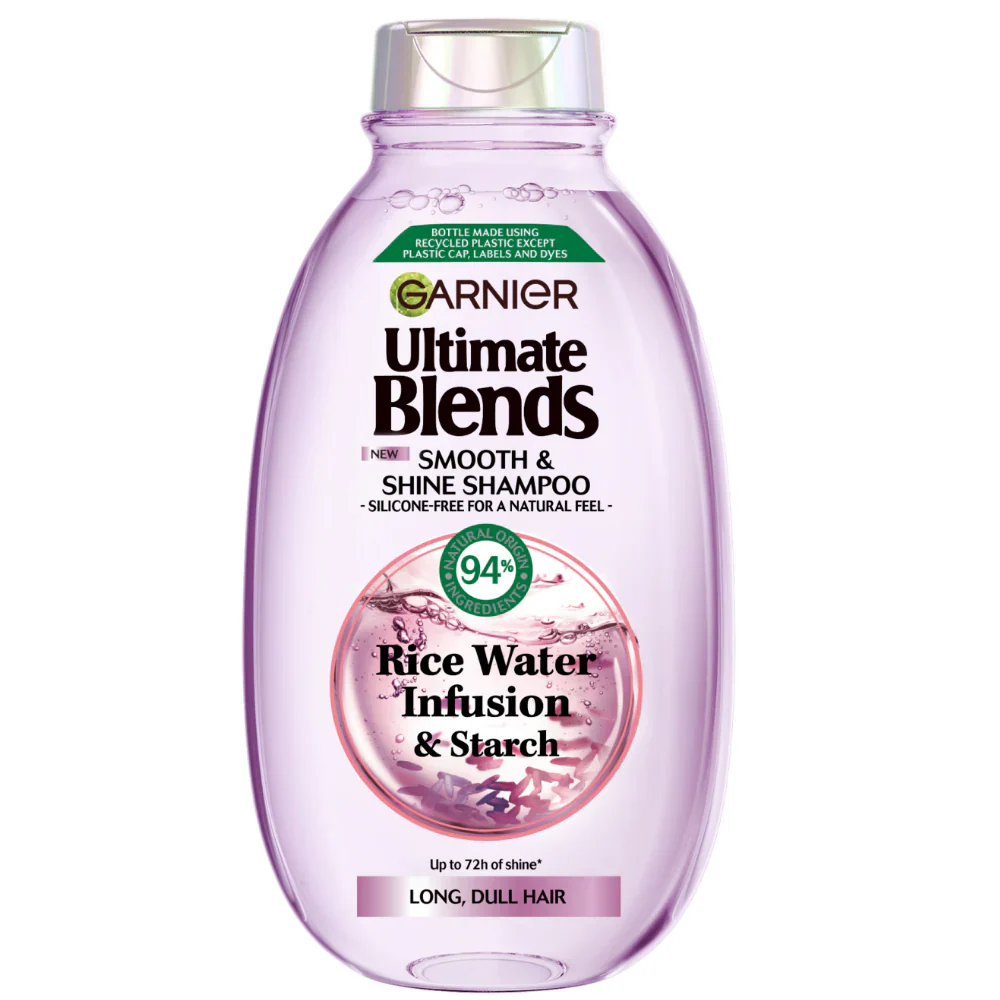 Garnier Ultimate Blends Rice Water Infusion Smooth & Shine Shampoo & Conditioner Twin 2 x 300ml - Image 2