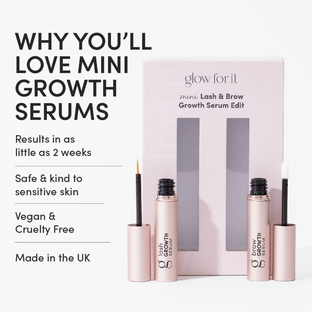 Glow For It Mini Lash & Brow Growth Serum Edit 2 x 2ml - Image 4