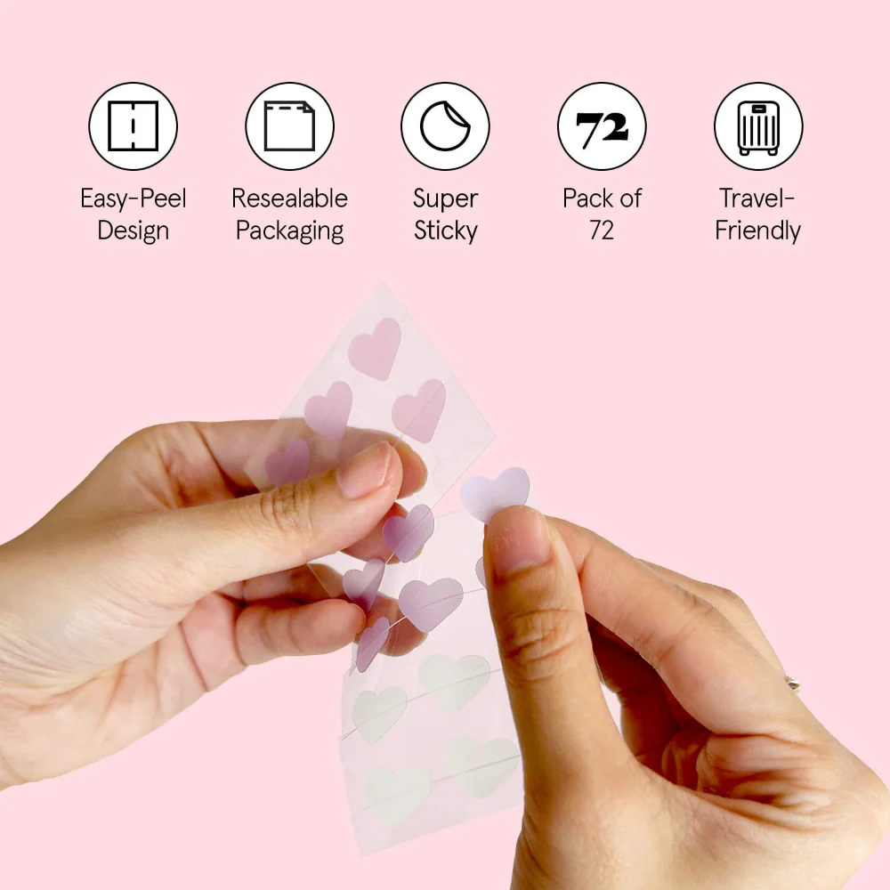 Grace & Stella Hydrocolloid Pimple Patches Heart x72 - Image 8