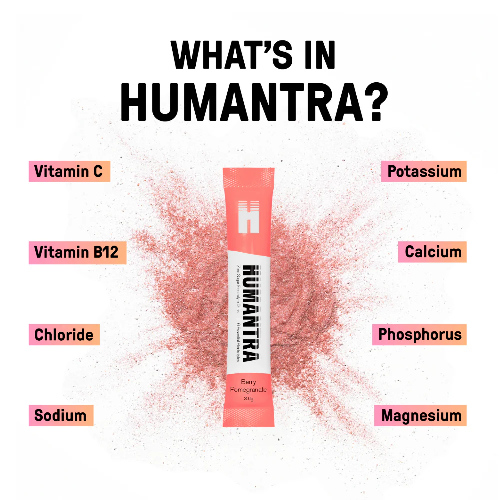 Humantra Berry Pomegranate Electrolyte Powder Hydrating Supplement x20 - Image 7