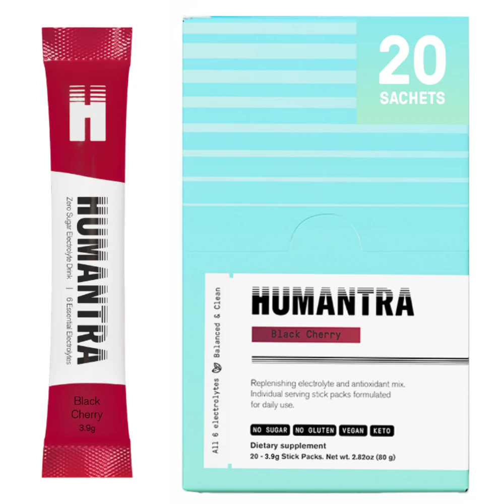 Humantra Black Cherry Electrolyte Powder Hydrating Supplement x20