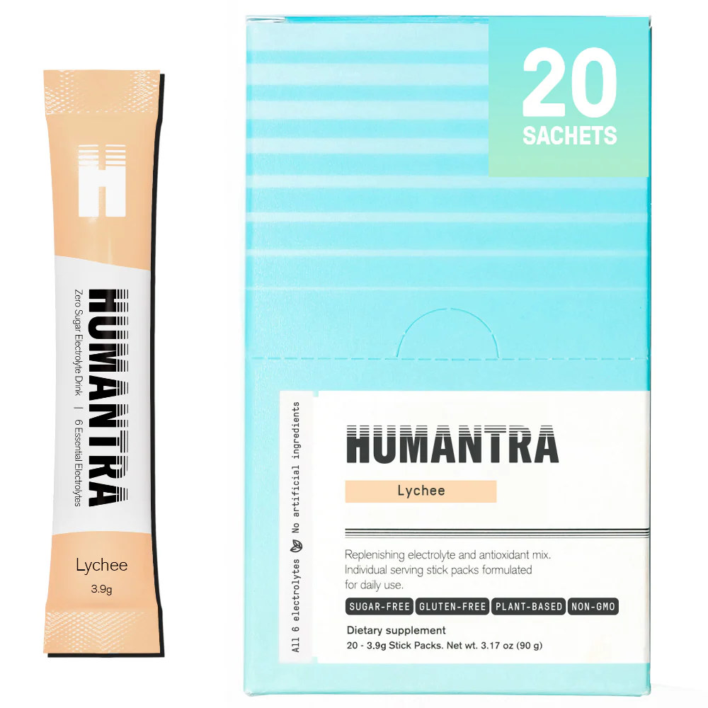 Humantra Lychee Electrolyte Powder Hydrating Supplement x20