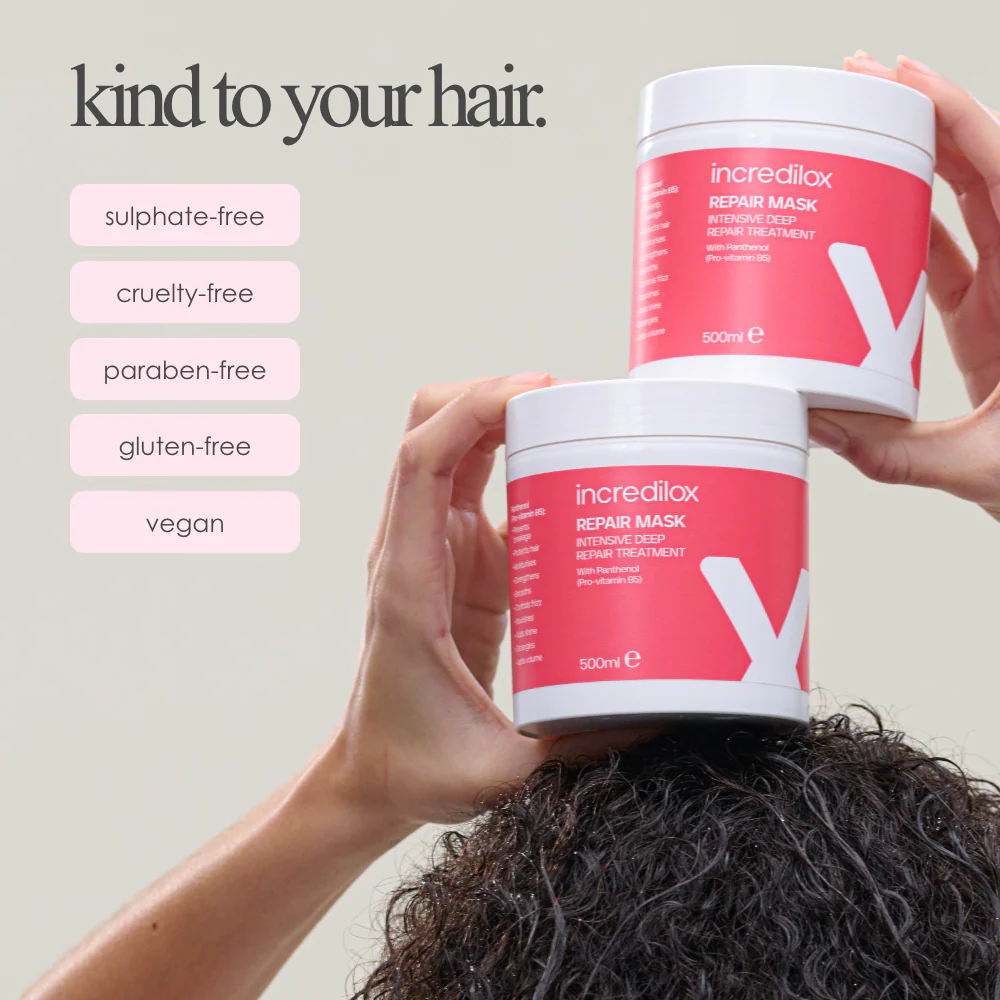 Incredilox Intensive Deep Repair Treatment Mask 500ml & Detangling Hair Brush Duo - Image 8