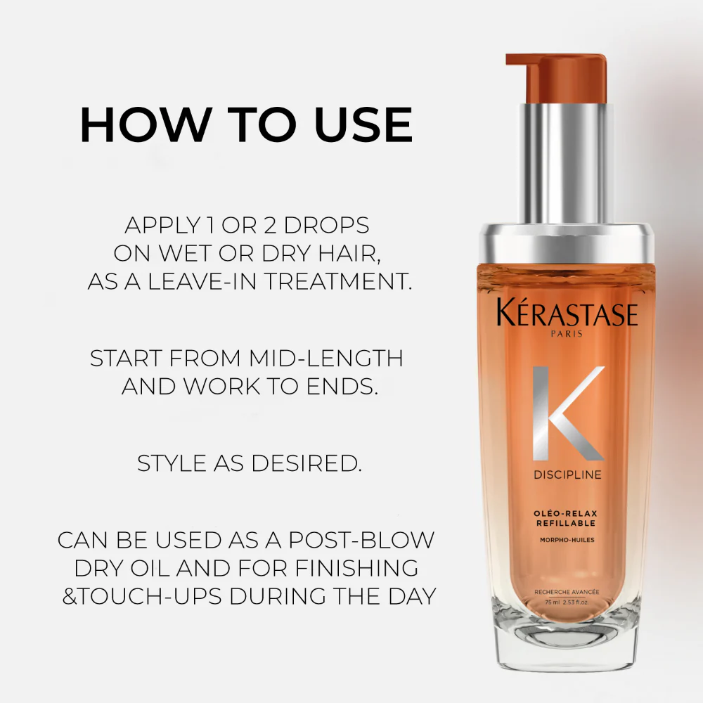 Kérastase Discipline Oleo-Relax Hair Oil Refill Capsule 75ml - Image 4