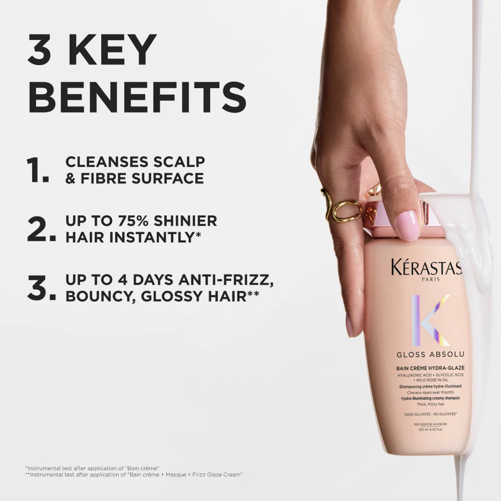 Kérastase Gloss Absolu Bain Crème Hydra-Glaze Hydra-Illuminating Creamy Shampoo 80ml - Image 2