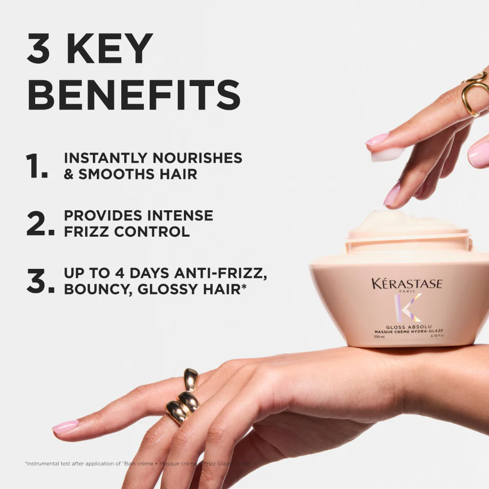 Kérastase Gloss Absolu Masque Crème Hydra Glaze Hydra-Illuminating Creamy Hair Mask 200ml - Image 2