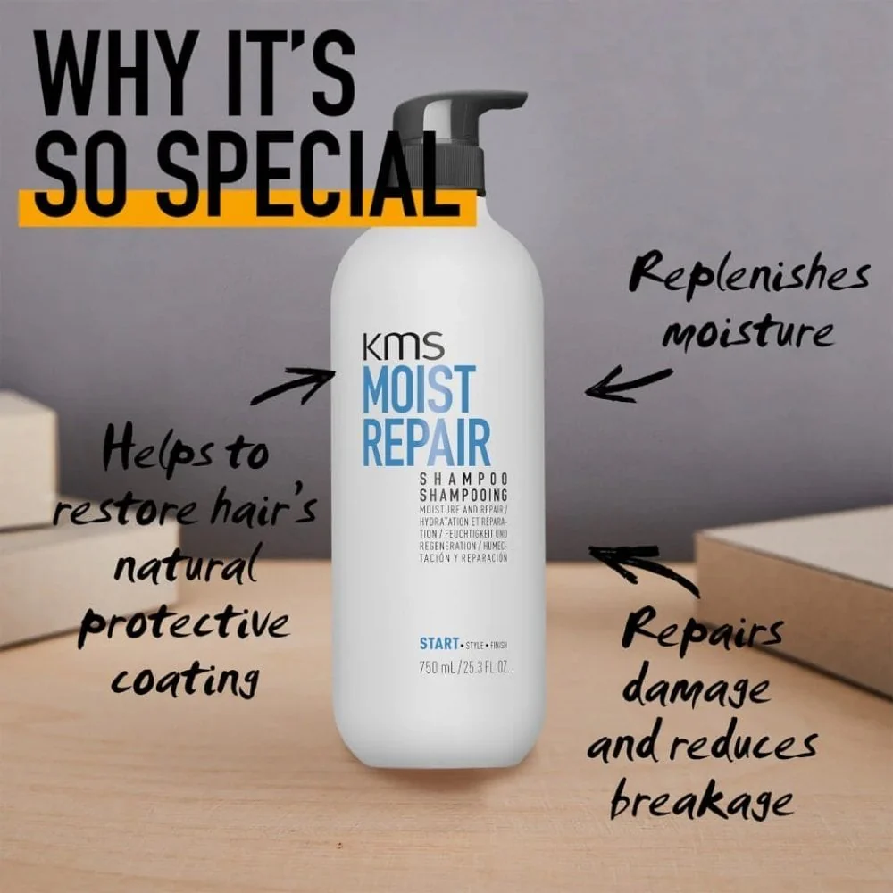 KMS Moist Repair Shampoo 300ml & Conditioner 250ml Twin - Image 4
