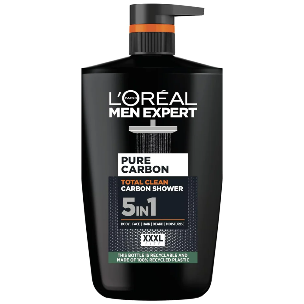 L'Oreal Paris Men Expert Pure Carbon Total Clean Carbon 5-In-1 Shower Gel XXXL 1000ml