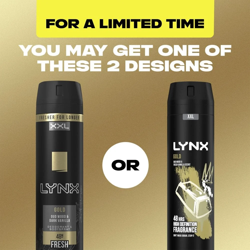 Lynx XXL Gold 48h Oudwood & Fresh Vanilla Deodorant Body Spray 250ml - Image 8