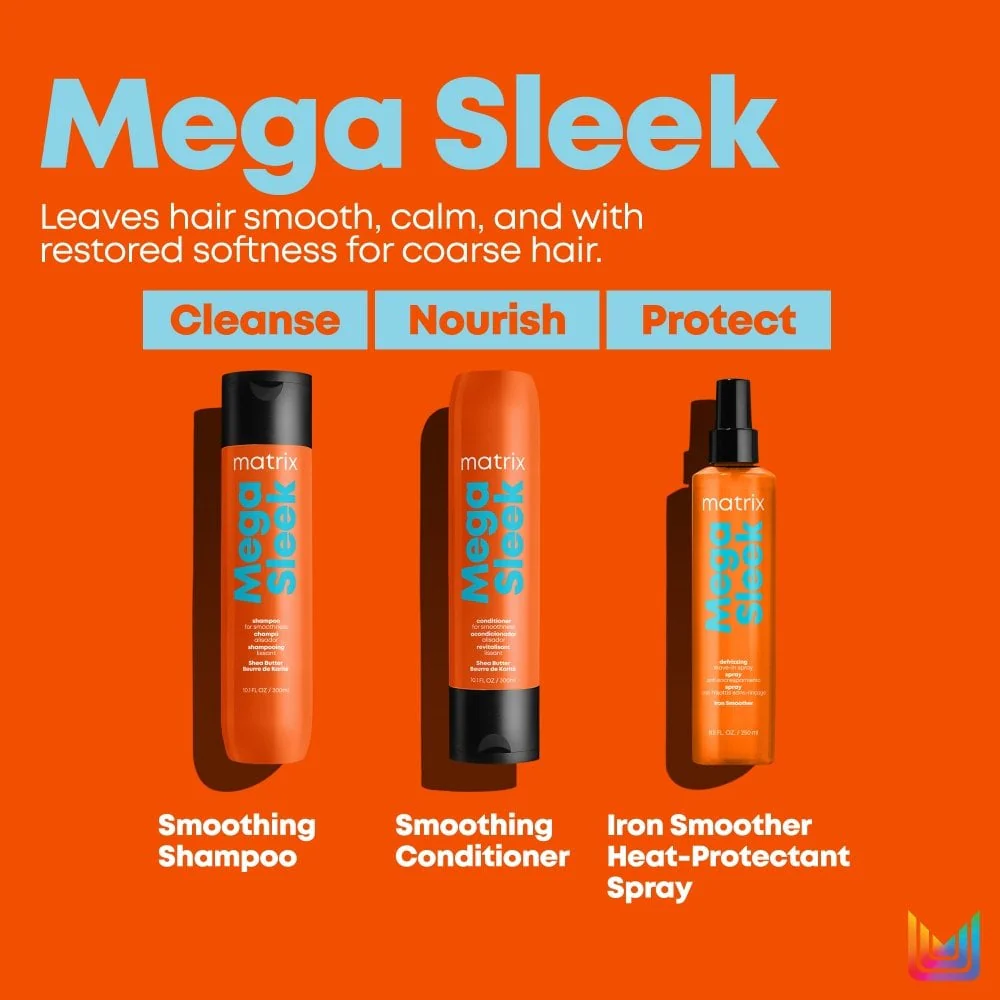Matrix Total Results Mega Sleek Shea Butter Shampoo & Conditioner Twin 2 x 300ml - Image 6