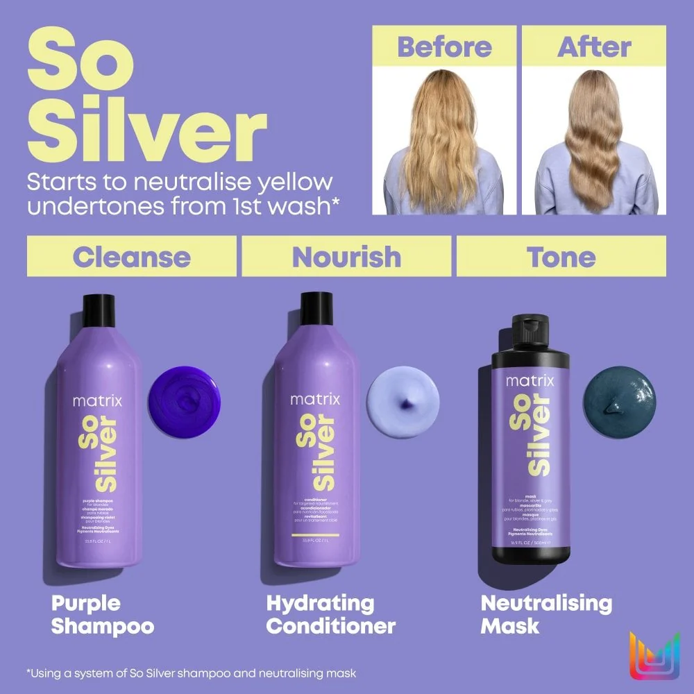 Matrix Total Results So Silver Purple Toning Shampoo 1000ml - Image 6