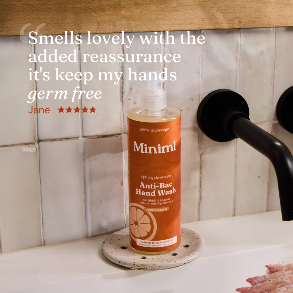 Miniml Eco-Friendly Anti-Bacterial Hand Soap Clementine 500ml Plastic Pump - Image 7
