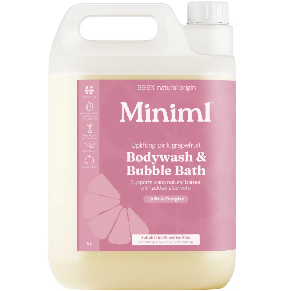 Miniml Eco-Friendly Body Wash & Bubble Bath Pink Grapefruit + Aloe Vera 5000ml