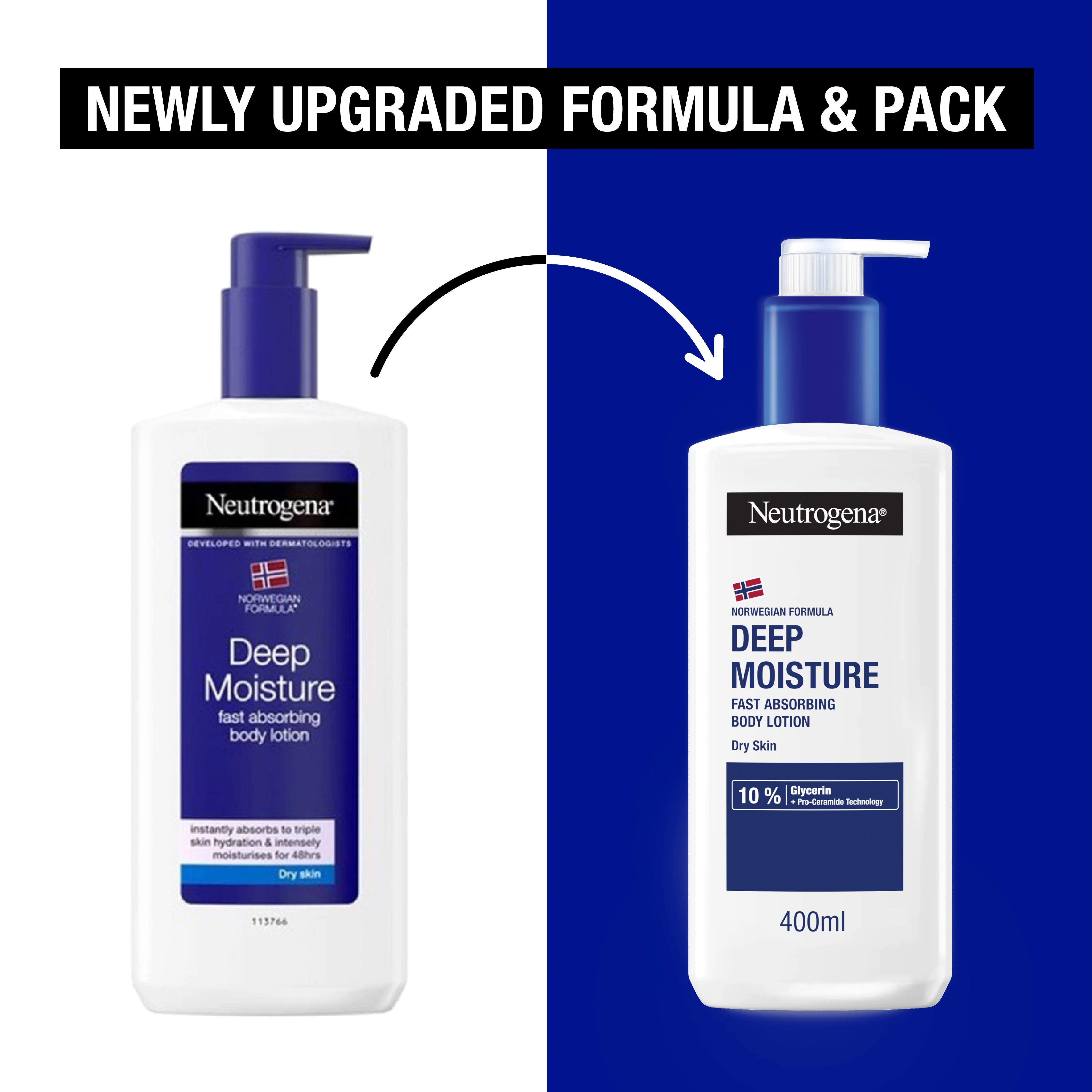 Neutrogena Norwegian Formula Deep Moisture Fast Absorbing Body Lotion 400ml - Image 2