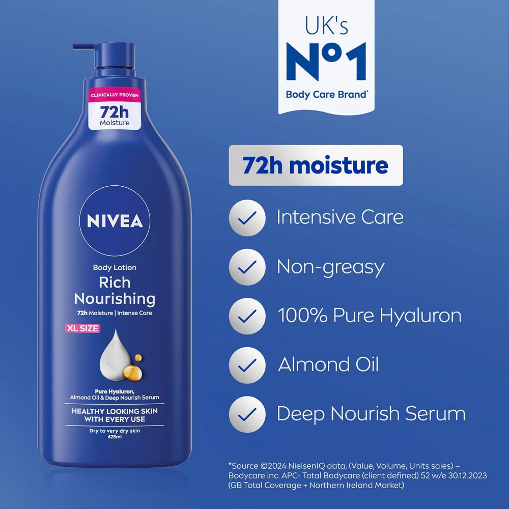 Nivea Rich Nourishing Body Lotion 625ml - Image 2