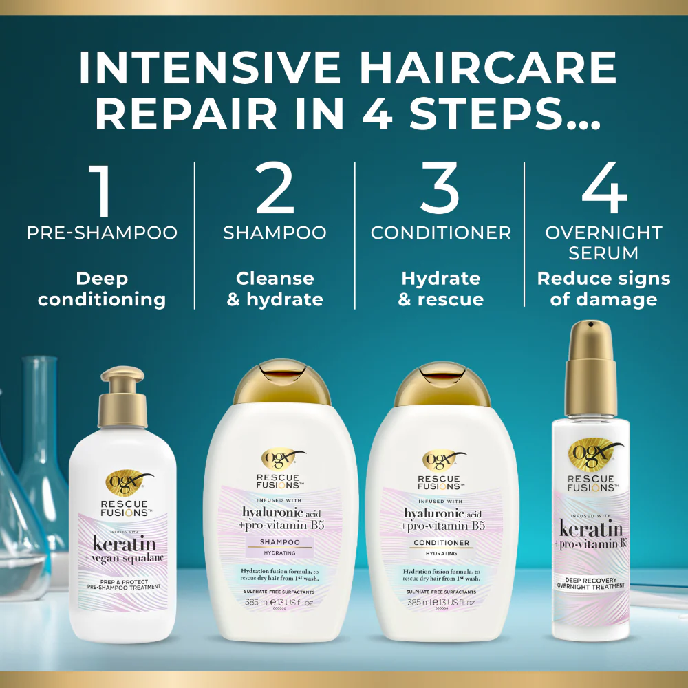 OGX Rescue Fusions 24h Frizz Control Smooth & Sleek Oil 50ml - Image 3