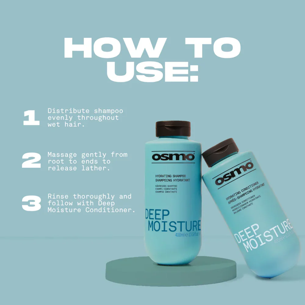 Osmo Deep Moisture Hydrating Shampoo & Conditioner Twin Pack (2 x 400ml) - Image 3