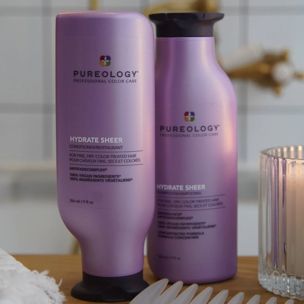 Pureology Hydrate Sheer Moisturising Shampoo & Conditioner Twin 2 x 266ml - Image 2