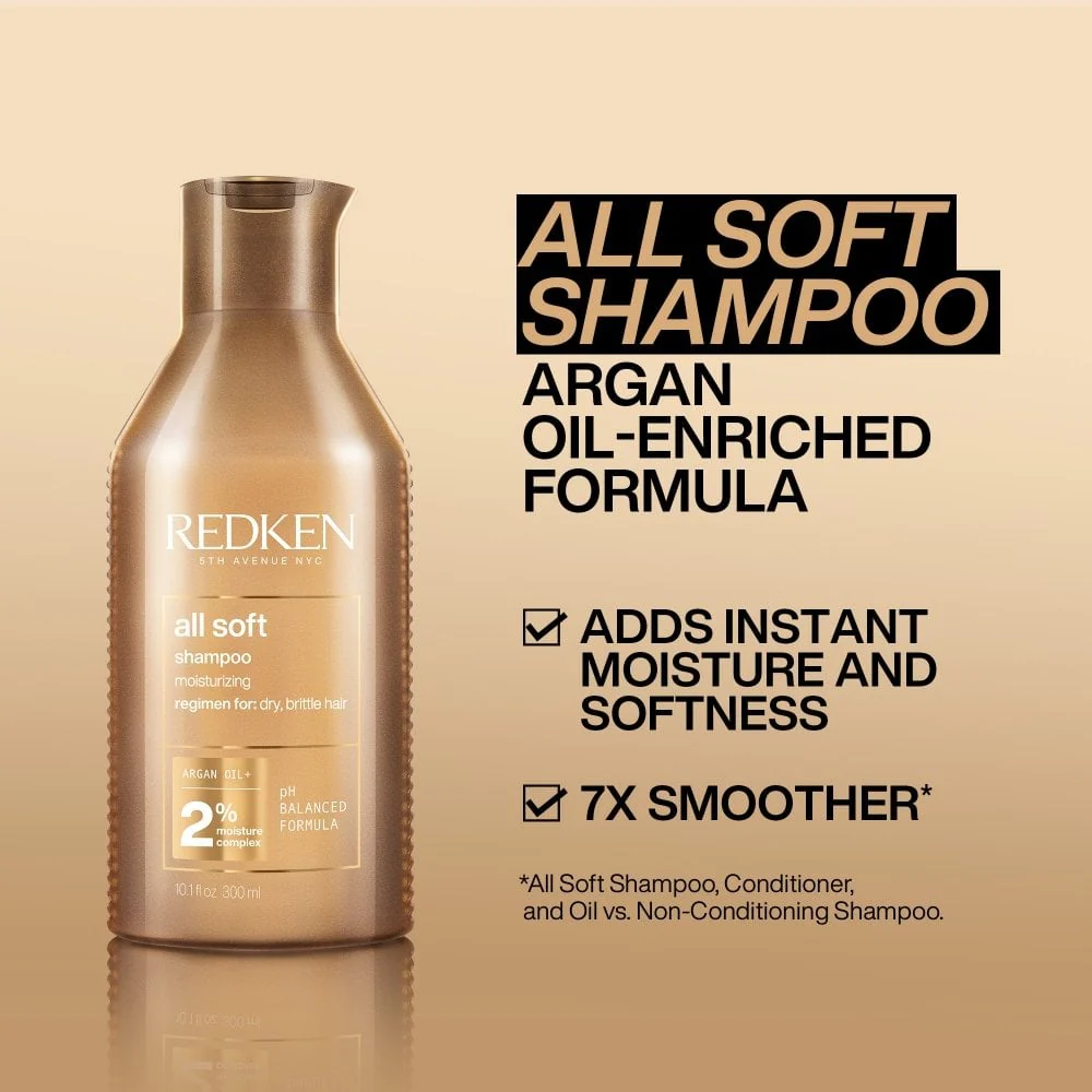 Redken All Soft Moisturising Shampoo 300ml - Image 2