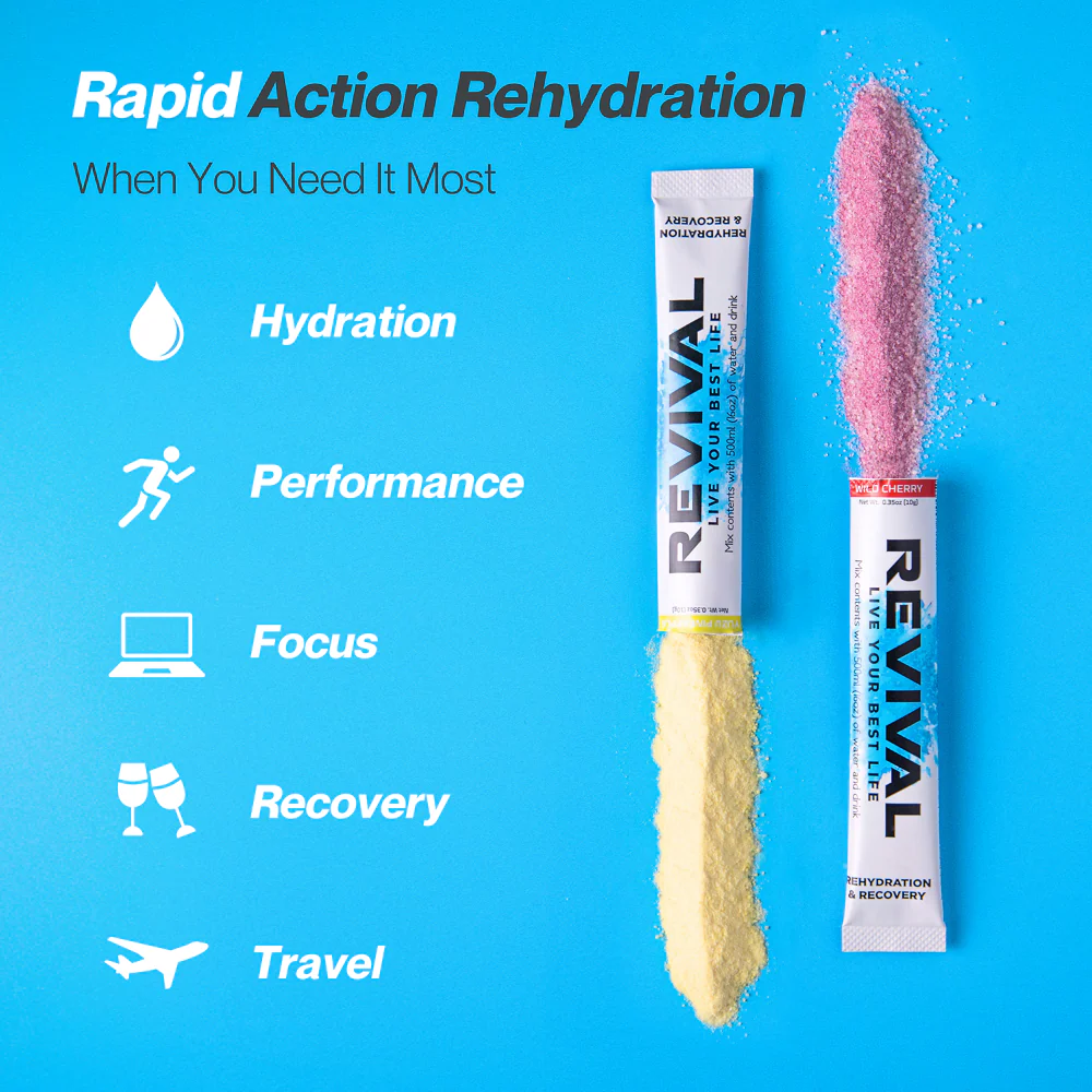 Revival Orange Burst Rehydration & Recovery Electrolyte Drink Mix x12 - Image 4