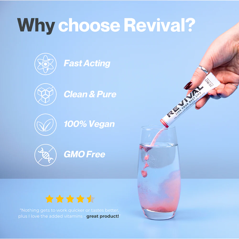 Revival Zero Sugar Peach Iced Tea Rehydration & Recovery Electrolyte Drink Mix x14 - Image 6