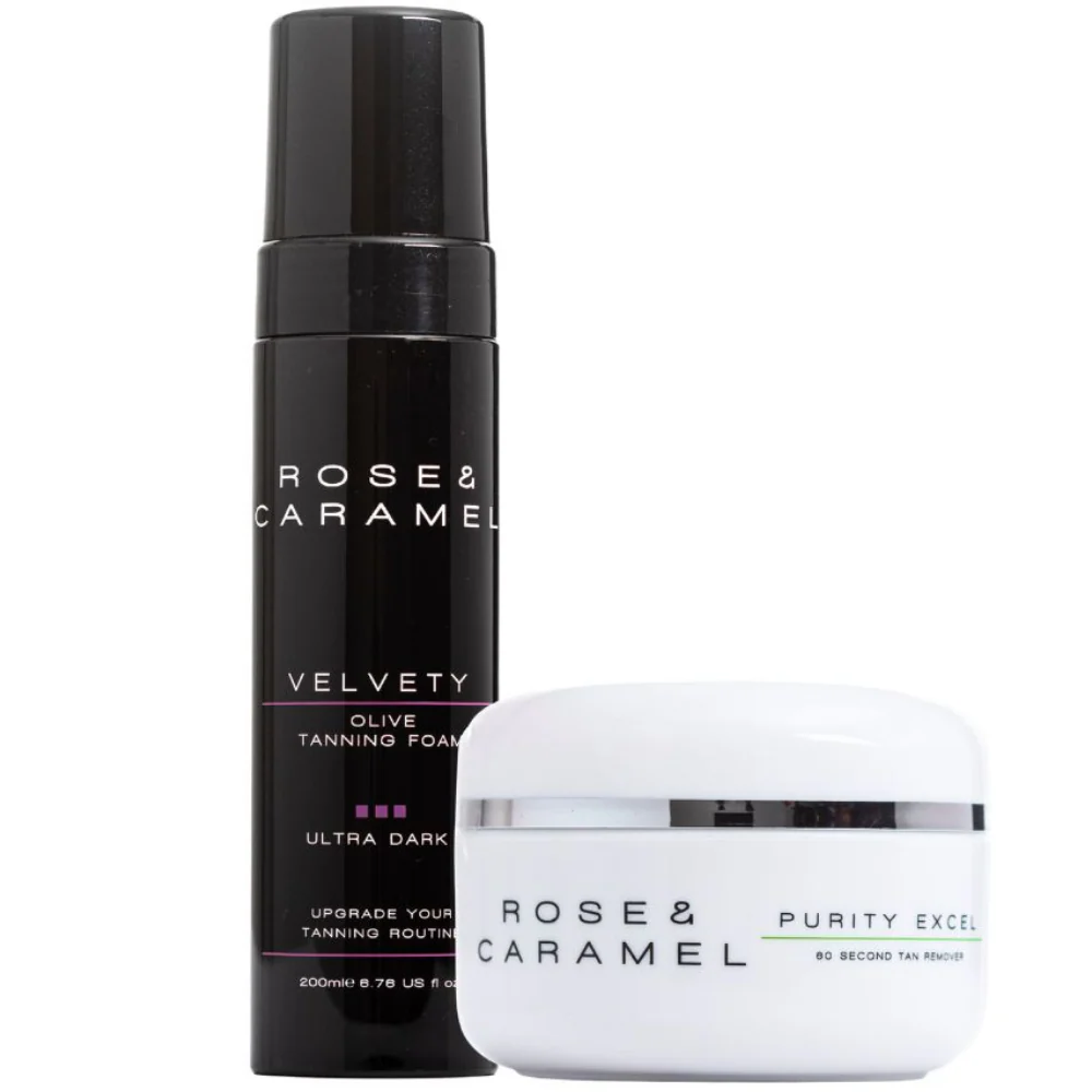 Rose & Caramel Velvety Dark Olive Mousse & Self Tan Remover Bundle 2 x 200ml