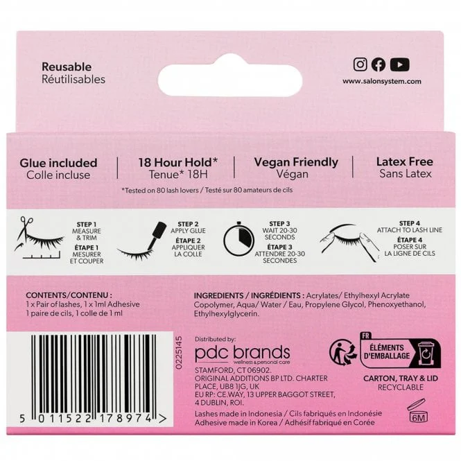 Salon System 3/4 Length Classic Volume Strip Lashes Black 099 - Image 2
