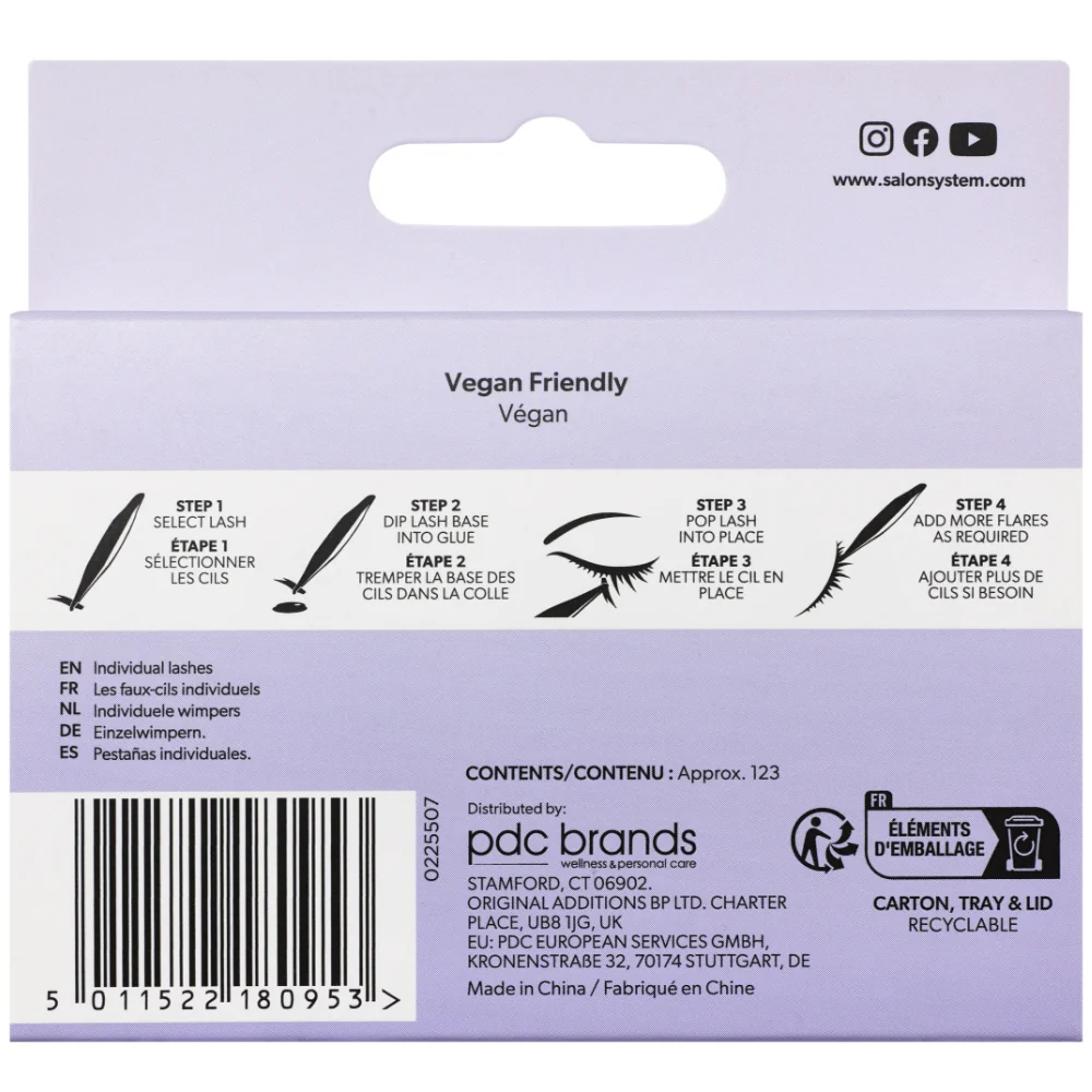 Salon System Individual 3D Luxe Individual Lashes Light Short Black - Image 2