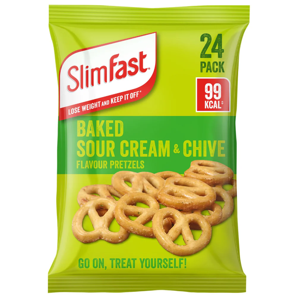 SlimFast Baked Sour Cream & Chive Flavour Pretzels Multipack 24 x 23g