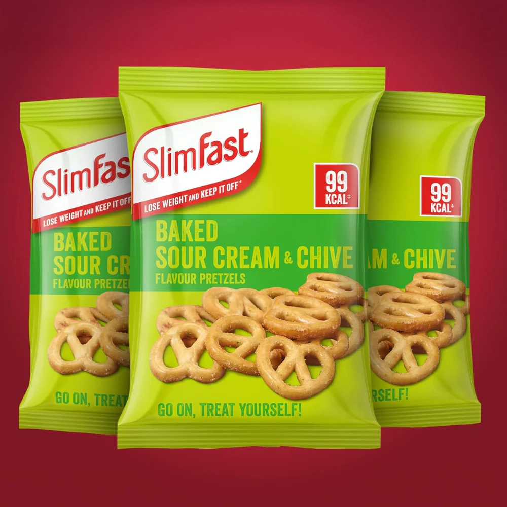 SlimFast Baked Sour Cream & Chive Flavour Pretzels Multipack 24 x 23g - Image 7