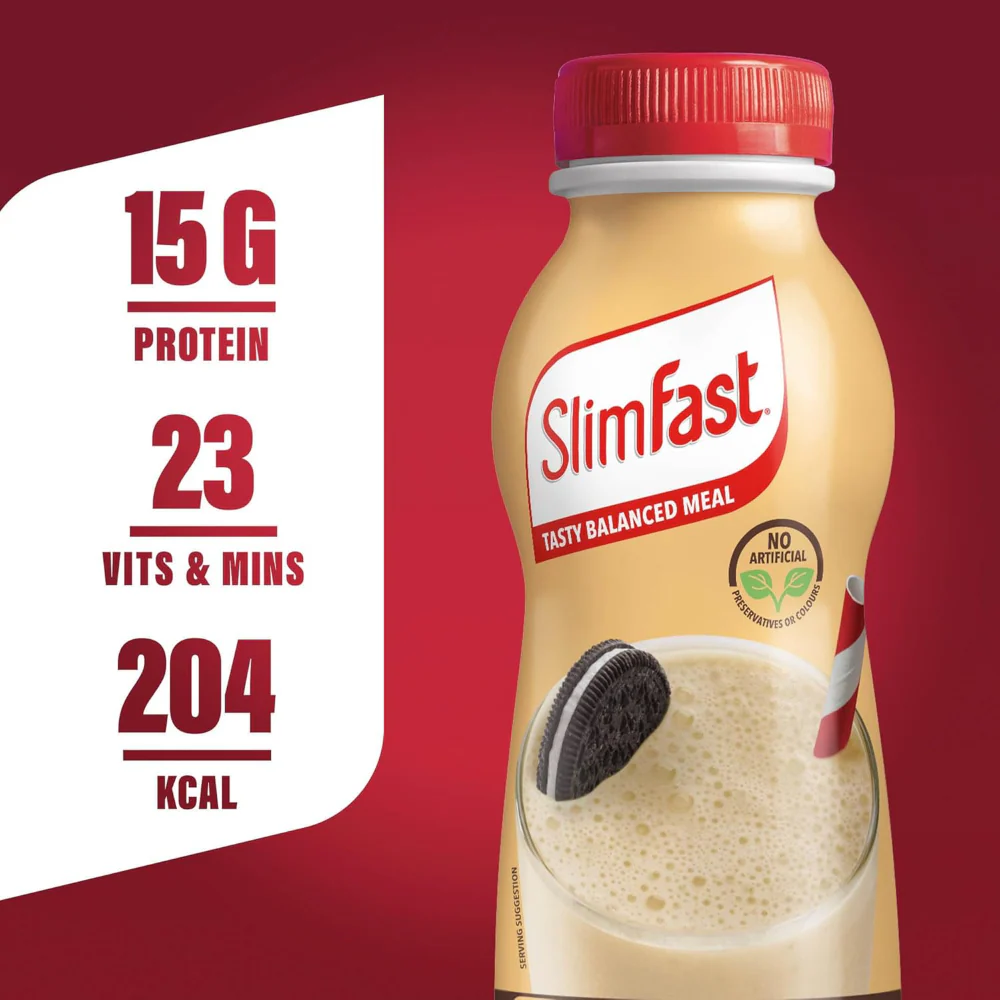 SlimFast Tasty Balanced Meal Cookies & Cream Milkshake Multipack 6 x 325ml - Image 3