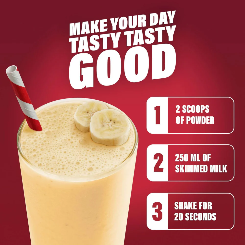 SlimFast Tasty Balanced Meal Powder Banana Tub 16 Servings 584g - Image 2