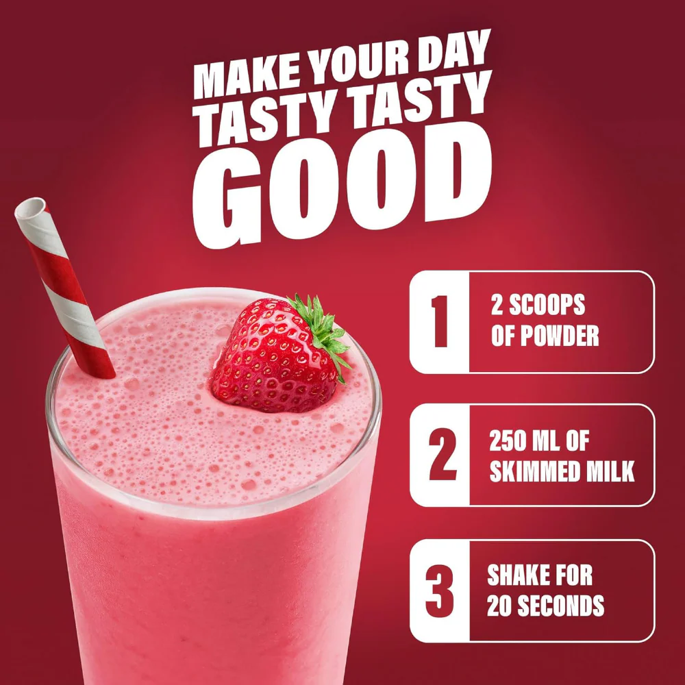 SlimFast Tasty Balanced Meal Powder Strawberry Tub 16 Servings 584g - Image 2