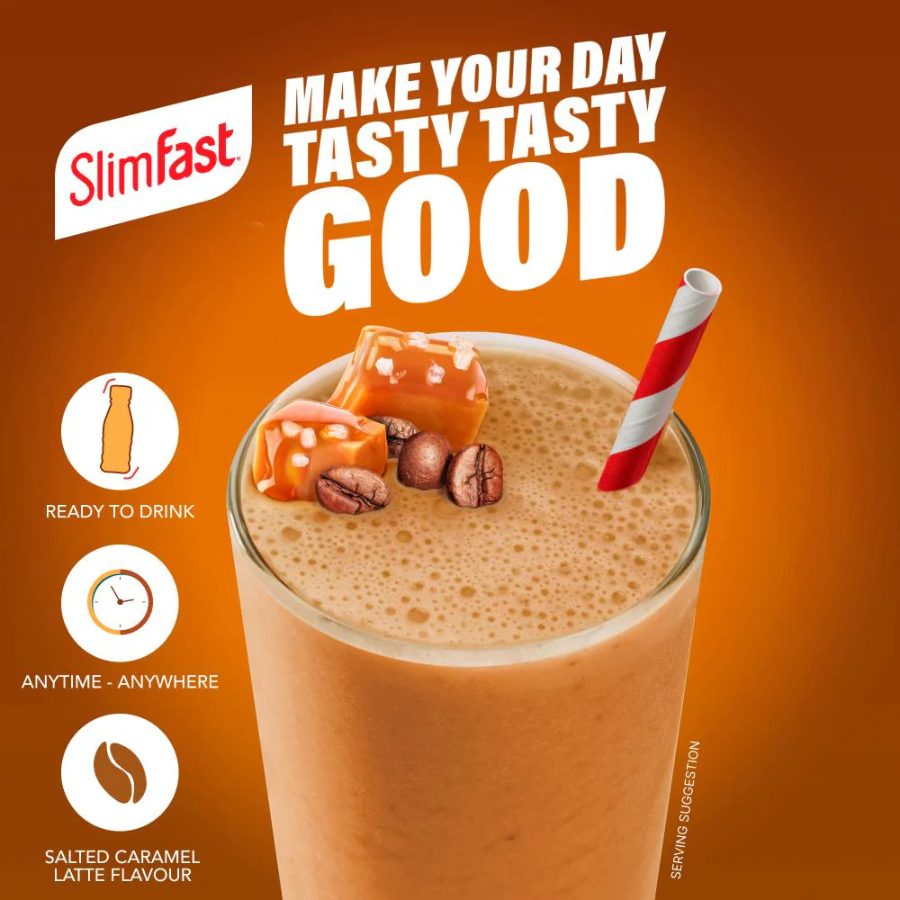 SlimFast Tasty Balanced Meal Salted Caramel Latte Protein Shake Multipack 4 x 325ml - Image 5