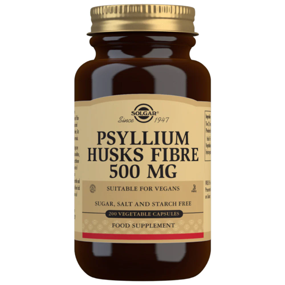 Solgar Psyllium Husks Fibre 500 mg 200 Vegetable Capsules